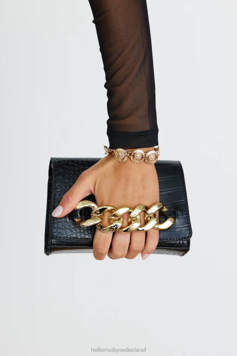 billini annabelle crossbodytas zwart croc Hello Molly T6BF10145 accessoires