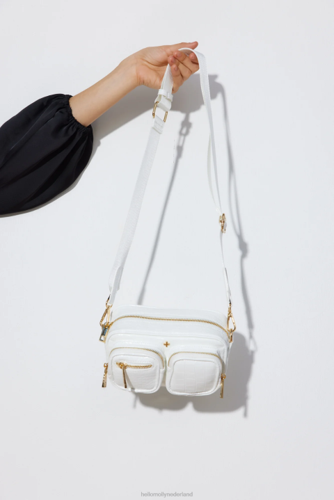 peta en jain lala tas wit krokodil goud Hello Molly T6BF10255 accessoires