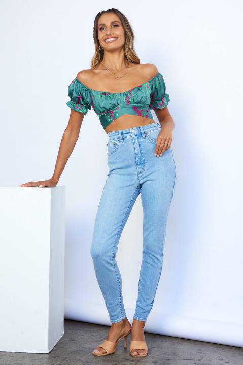 Lee zandloper hoge licks crop jeans optimaal blauw Hello Molly T6BF9781 kleding