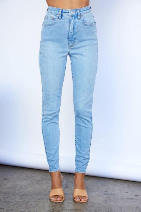 Lee zandloper hoge licks crop jeans optimaal blauw Hello Molly T6BF9781 kleding