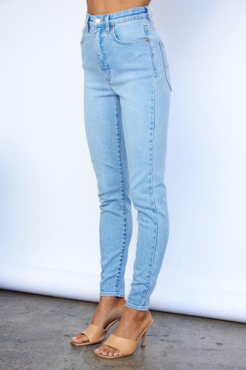 Lee zandloper hoge licks crop jeans optimaal blauw Hello Molly T6BF9781 kleding