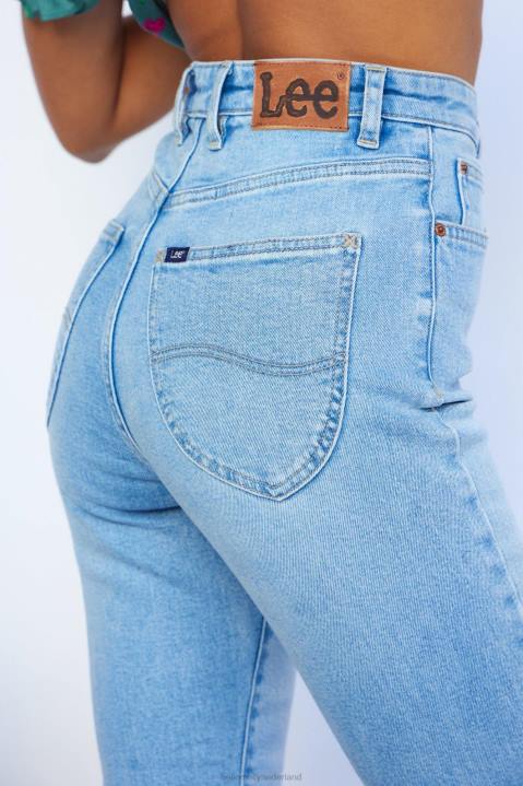 Lee zandloper hoge licks crop jeans optimaal blauw Hello Molly T6BF9781 kleding