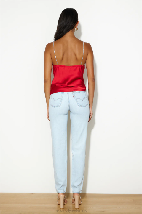 Levi\'s mom jeans uit de jaren 80 met lichte indigo stone wash Hello Molly T6BF9751 kleding