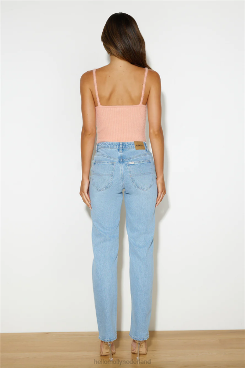rider by lee mid vintage rechte jeans zomerblauw Hello Molly T6BF9759 kleding