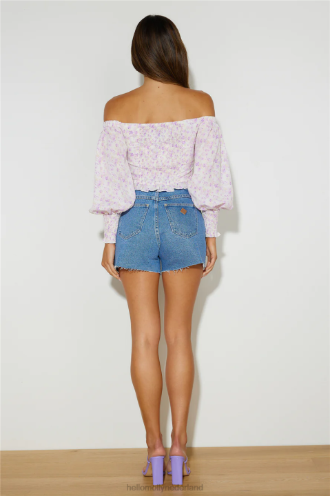 abrand a venice korte broek midden vintage blauw Hello Molly T6BF9675 kleding