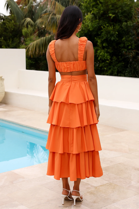 Hour to Shine midi rok oranje Hello Molly T6BF9529 kleding