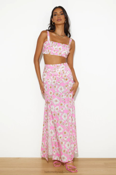dansen onder de gloed maxi rok roze Hello Molly T6BF9641 kleding