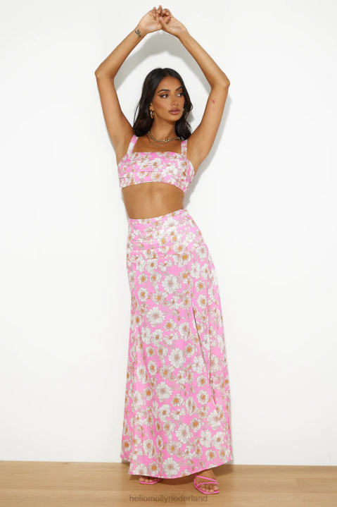 dansen onder de gloed maxi rok roze Hello Molly T6BF9641 kleding