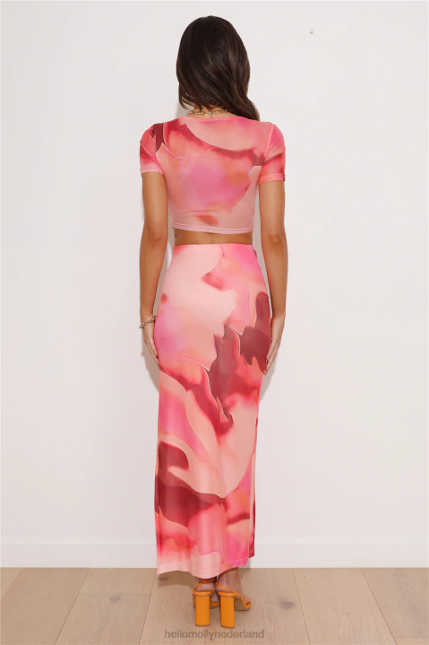 festival energie mesh maxi rok oranje Hello Molly T6BF9583 kleding