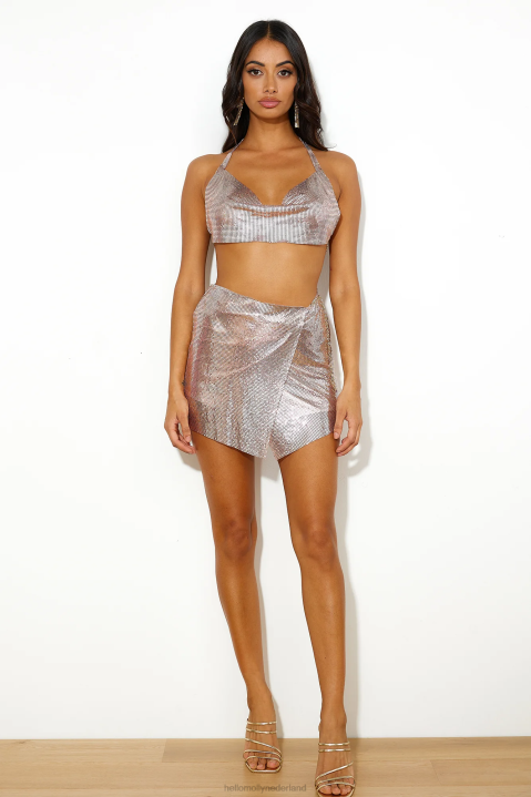 forever glow wrap minirokje roze Hello Molly T6BF9421 kleding