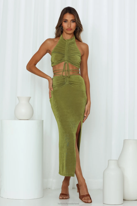 make you feel so midi rok groen Hello Molly T6BF9503 kleding