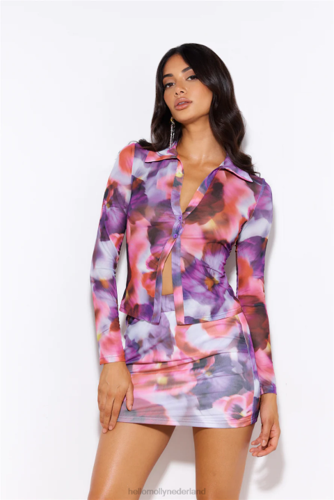 party in the house mesh minirok paars Hello Molly T6BF9401 kleding