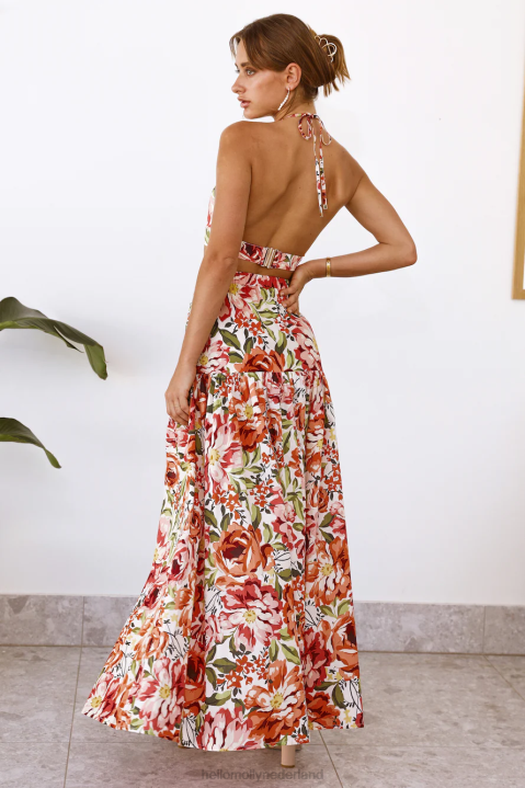 seven wonders madeira maxirok oranje bloemen Hello Molly T6BF9243 kleding