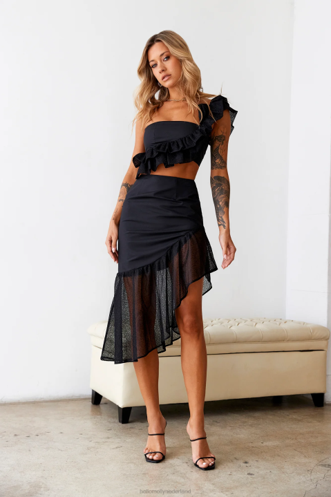 sur belle key to wonderland midirok zwart Hello Molly T6BF9549 kleding