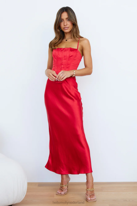tripped off midi rok rood Hello Molly T6BF9215 kleding