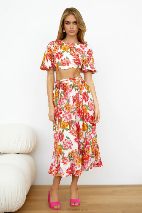 vacay mode midirok roze Hello Molly T6BF9573 kleding