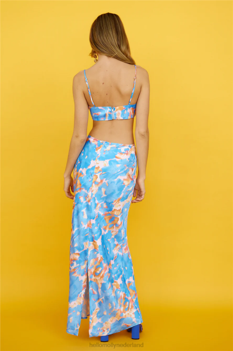 verborgen achter je ogen midirok blauw Hello Molly T6BF9575 kleding