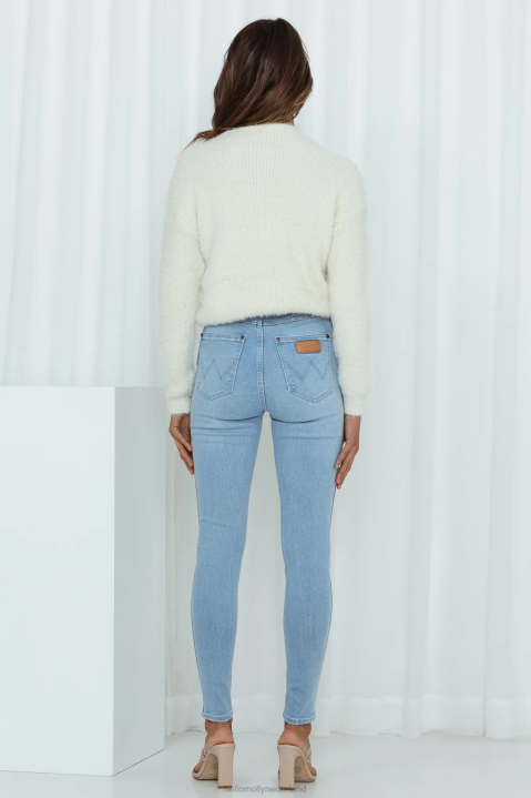 wrangler hi pins skinny jeans solis vervagen Hello Molly T6BF9711 kleding