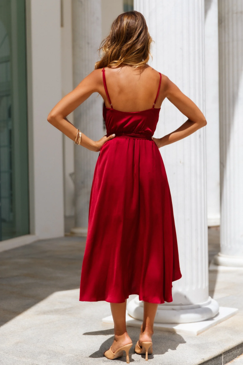 brandstof voor mijn vuur midi-jurk wijn Hello Molly T6BF7393 kleding