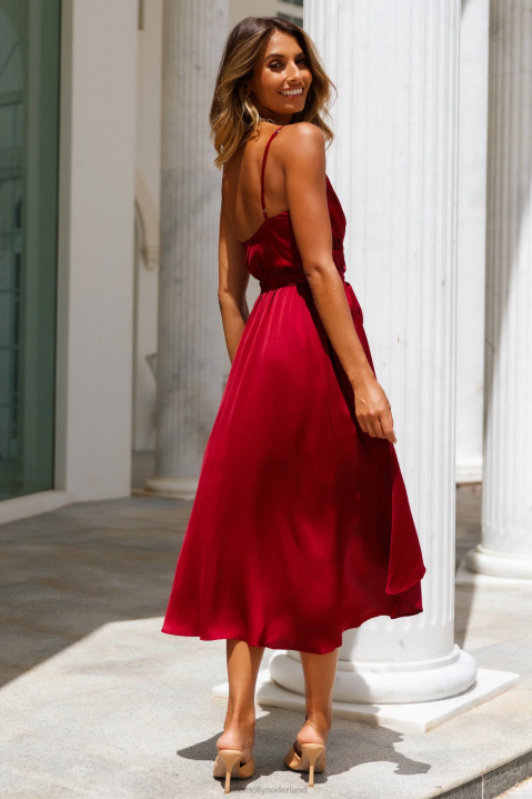 brandstof voor mijn vuur midi-jurk wijn Hello Molly T6BF7393 kleding