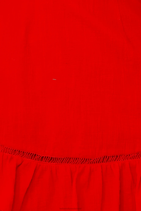 het beklimmen van de muren, kleed rood Hello Molly T6BF7445 kleding
