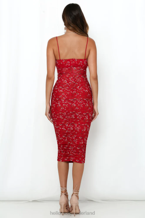 hoe laag kun je gaan midi-jurk rood Hello Molly T6BF7437 kleding