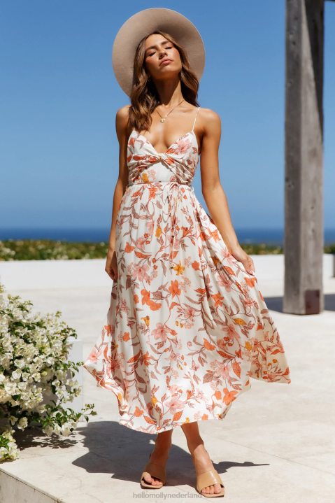 lady like you midi-jurk beige Hello Molly T6BF7425 kleding