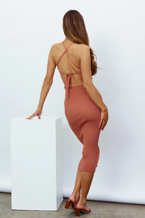 zonsondergangen vanaf de top midi-jurk roest Hello Molly T6BF7551 kleding