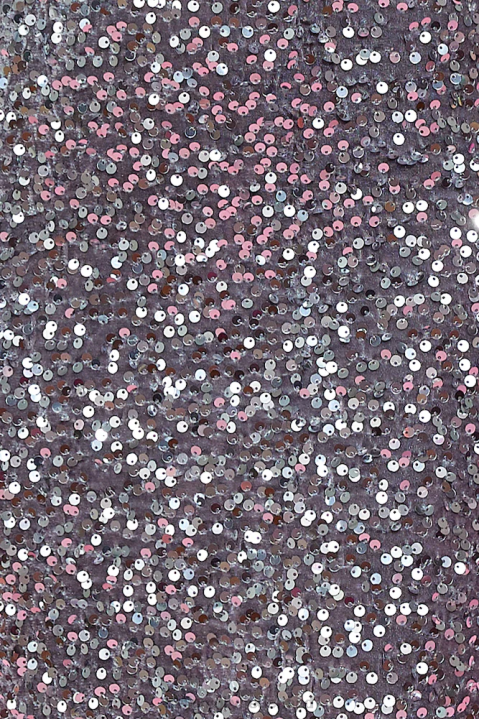 Sit with us midi-jurk met pailletten zilver Hello Molly T6BF4571 kleding