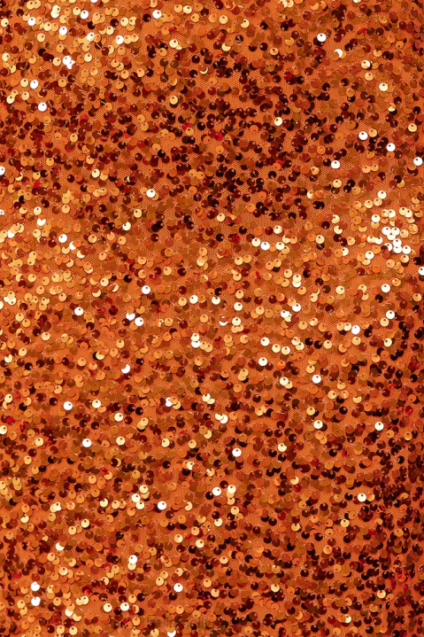 disco dansende maxi jurk oranje pailletten Hello Molly T6BF6371 kleding