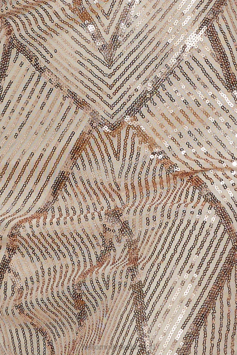 glam of all maxi-jurk met pailletten, roségoud Hello Molly T6BF6333 kleding