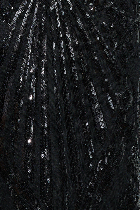 glanzende nu maxi-jurk met pailletten zwart Hello Molly T6BF6125 kleding