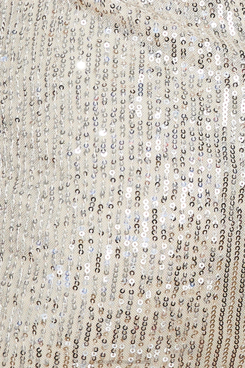 leuk feestmeisje mini-jurkje met pailletten beige Hello Molly T6BF2215 kleding