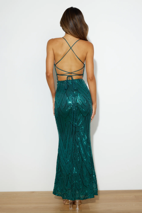 own the club maxi-jurk met pailletten, blauwgroen Hello Molly T6BF6335 kleding