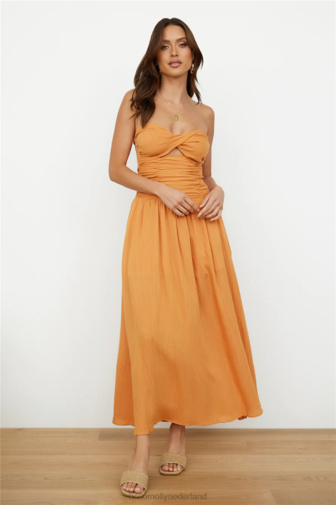 Bloody Mary maxi-jurk oranje Hello Molly T6BF6499 kleding