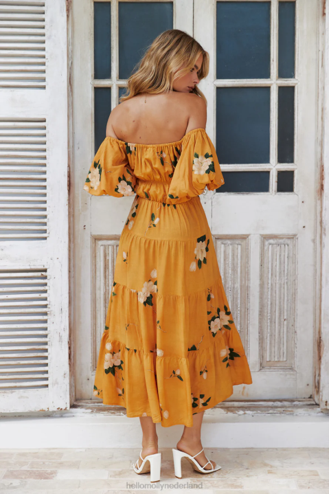 Heating up szn maxi jurk oranje Hello Molly T6BF6191 kleding