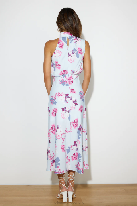 Ik zag er blauw uit in een satijnen maxi-jurk Hello Molly T6BF5829 kleding