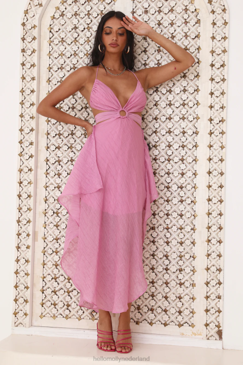 Season to Bloom maxi-jurk roze Hello Molly T6BF6053 kleding