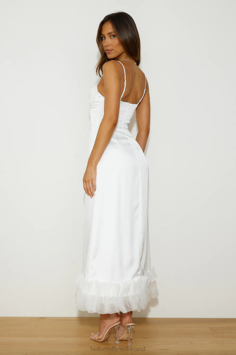 al je aandacht satijnen maxi-jurk wit Hello Molly T6BF5941 kleding
