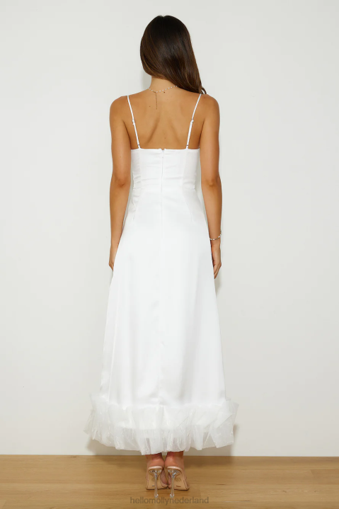 al je aandacht satijnen maxi-jurk wit Hello Molly T6BF5941 kleding