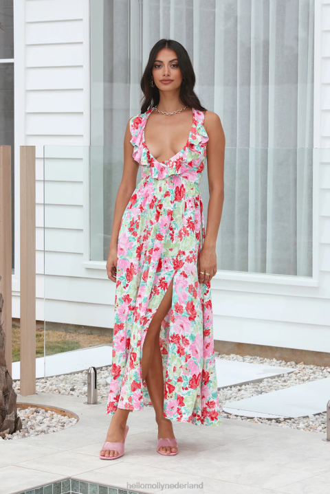 all season lange maxi-jurk rood Hello Molly T6BF5985 kleding