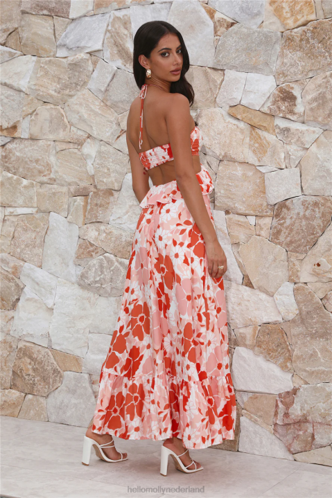 breng de stemming maxi-jurk oranje Hello Molly T6BF5981 kleding