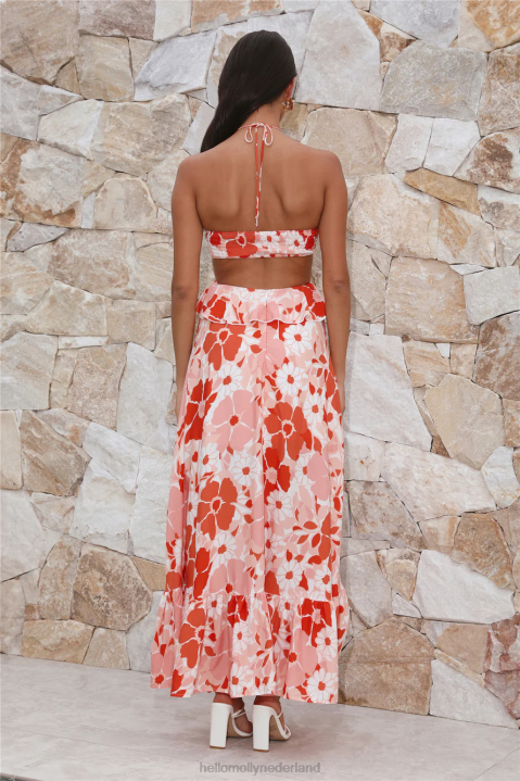 breng de stemming maxi-jurk oranje Hello Molly T6BF5981 kleding