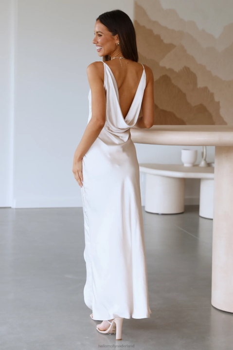 candy poppin satijnen maxi-jurk crème Hello Molly T6BF6567 kleding