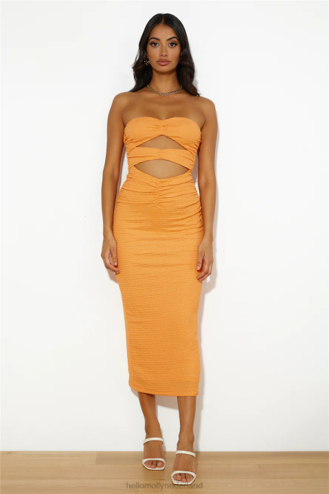 cocktails nu maxi jurk oranje Hello Molly T6BF6035 kleding