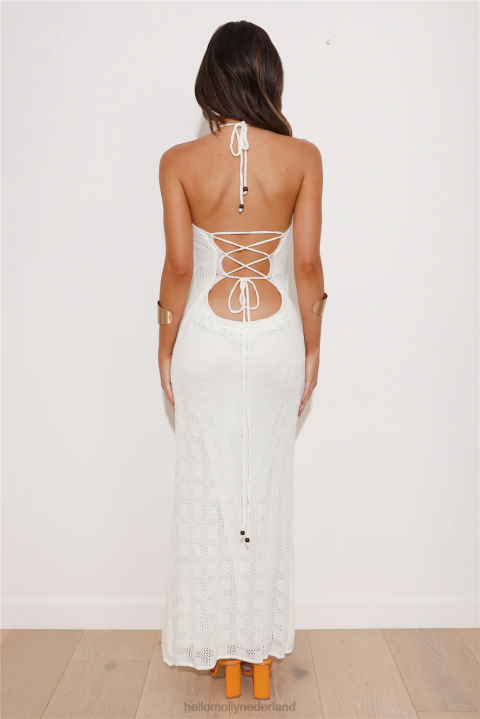 coconuts for you gebreide maxi-jurk wit Hello Molly T6BF5793 kleding