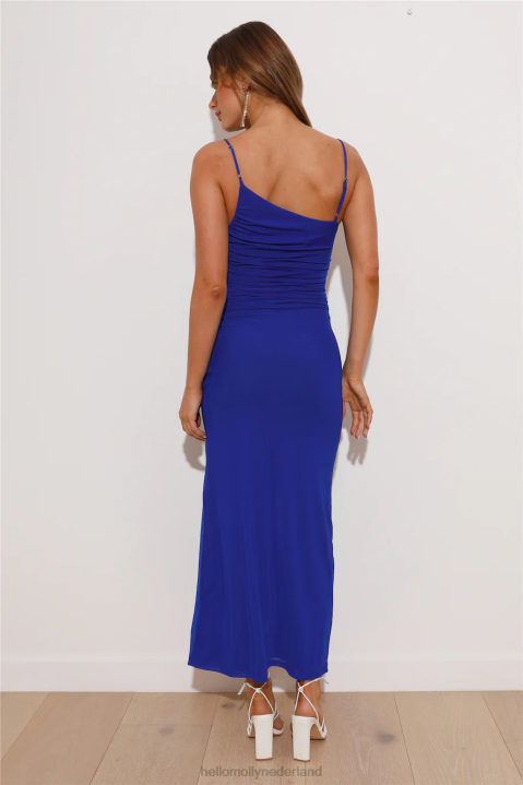 fit to love mesh maxi-jurk blauw Hello Molly T6BF5707 kleding