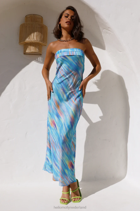 flirting game maxi-jurk blauw Hello Molly T6BF6609 kleding