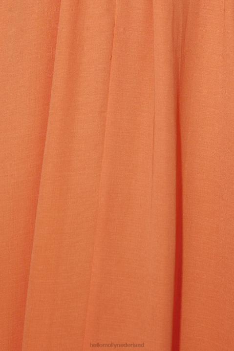 ga terug in de tijd maxi jurk oranje Hello Molly T6BF6213 kleding