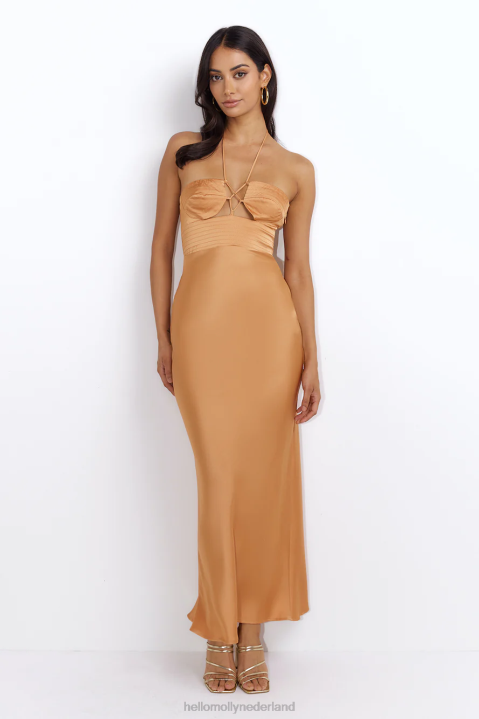 gemaakt om maxi-jurk caramel aan te trekken Hello Molly T6BF5563 kleding